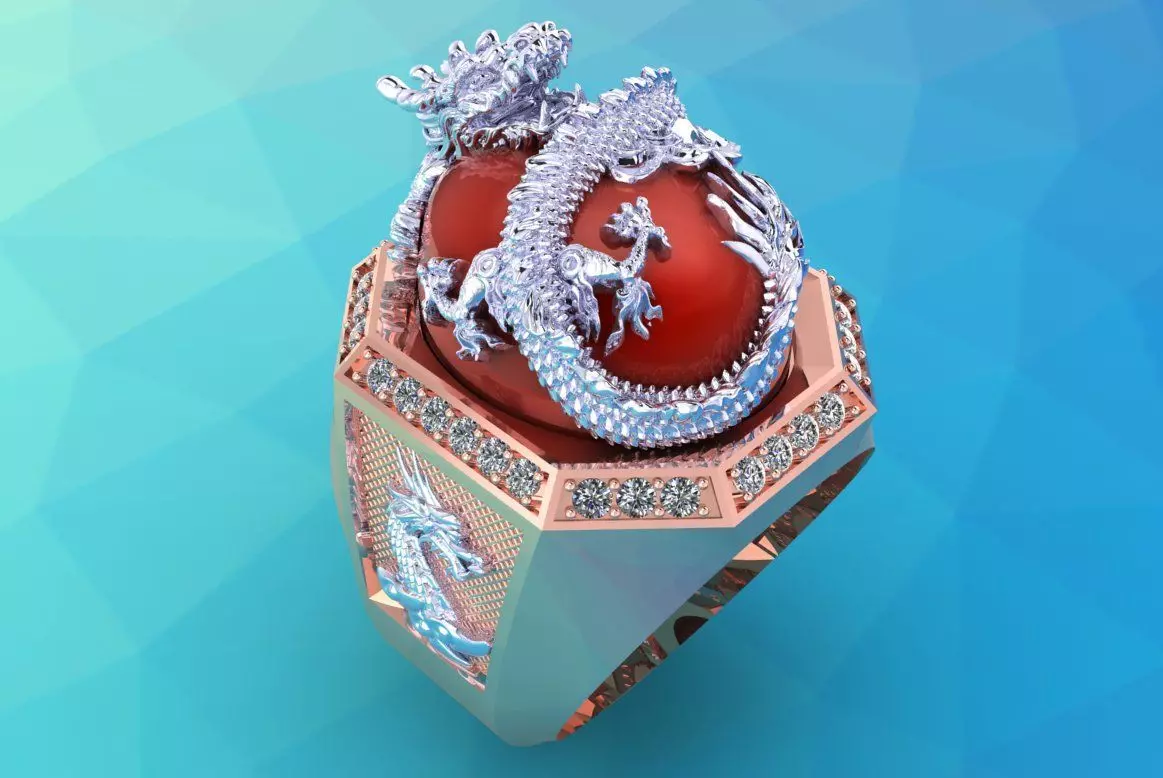 Dragon ring 3D print model_0