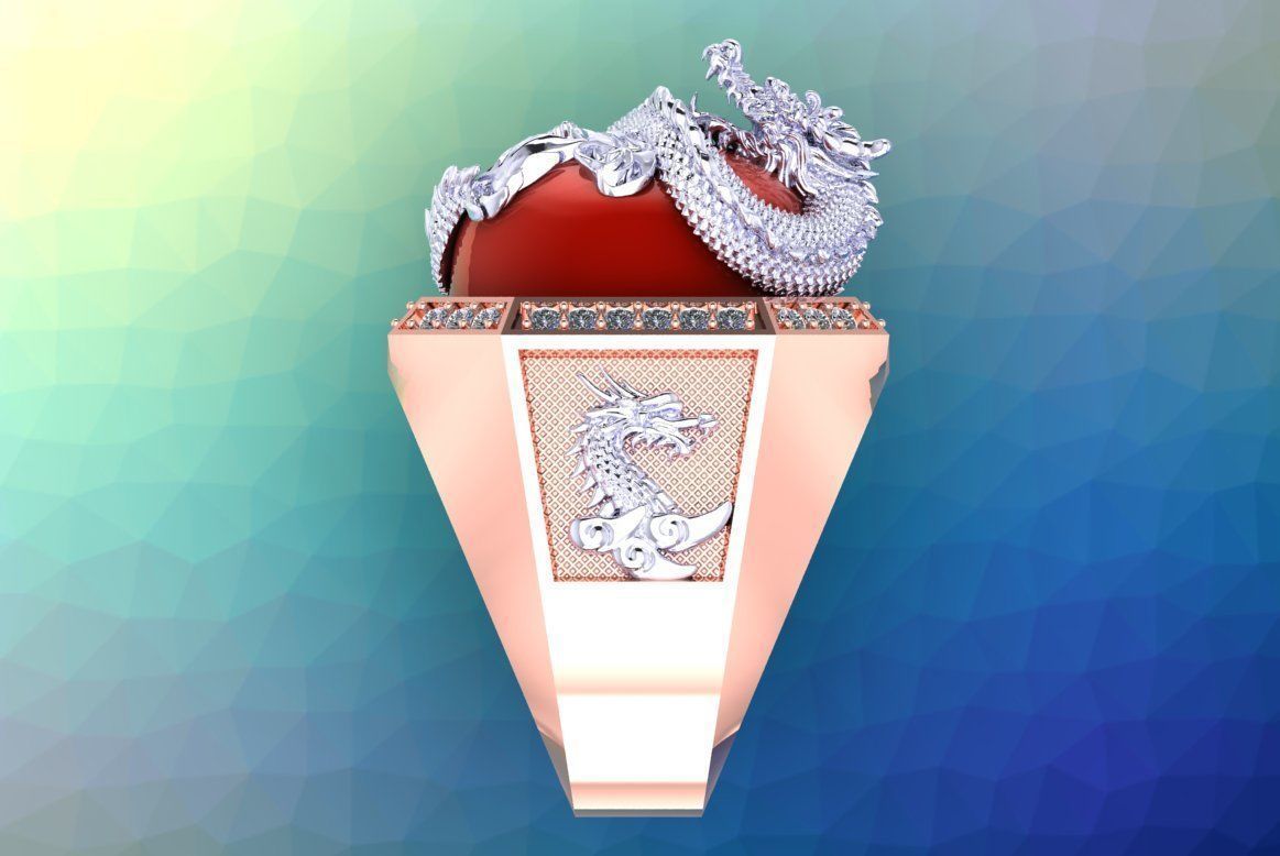 Dragon ring 3D print model_4