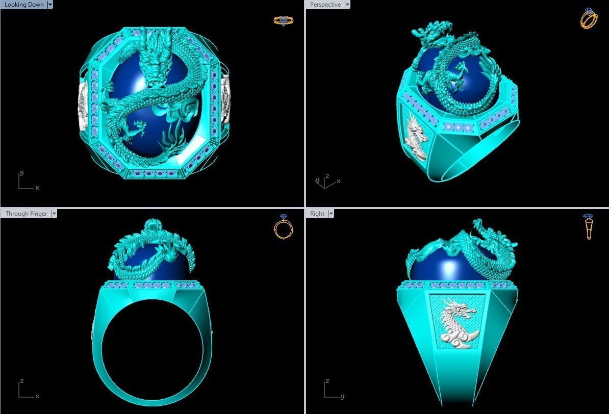 Dragon ring 3D print model_1