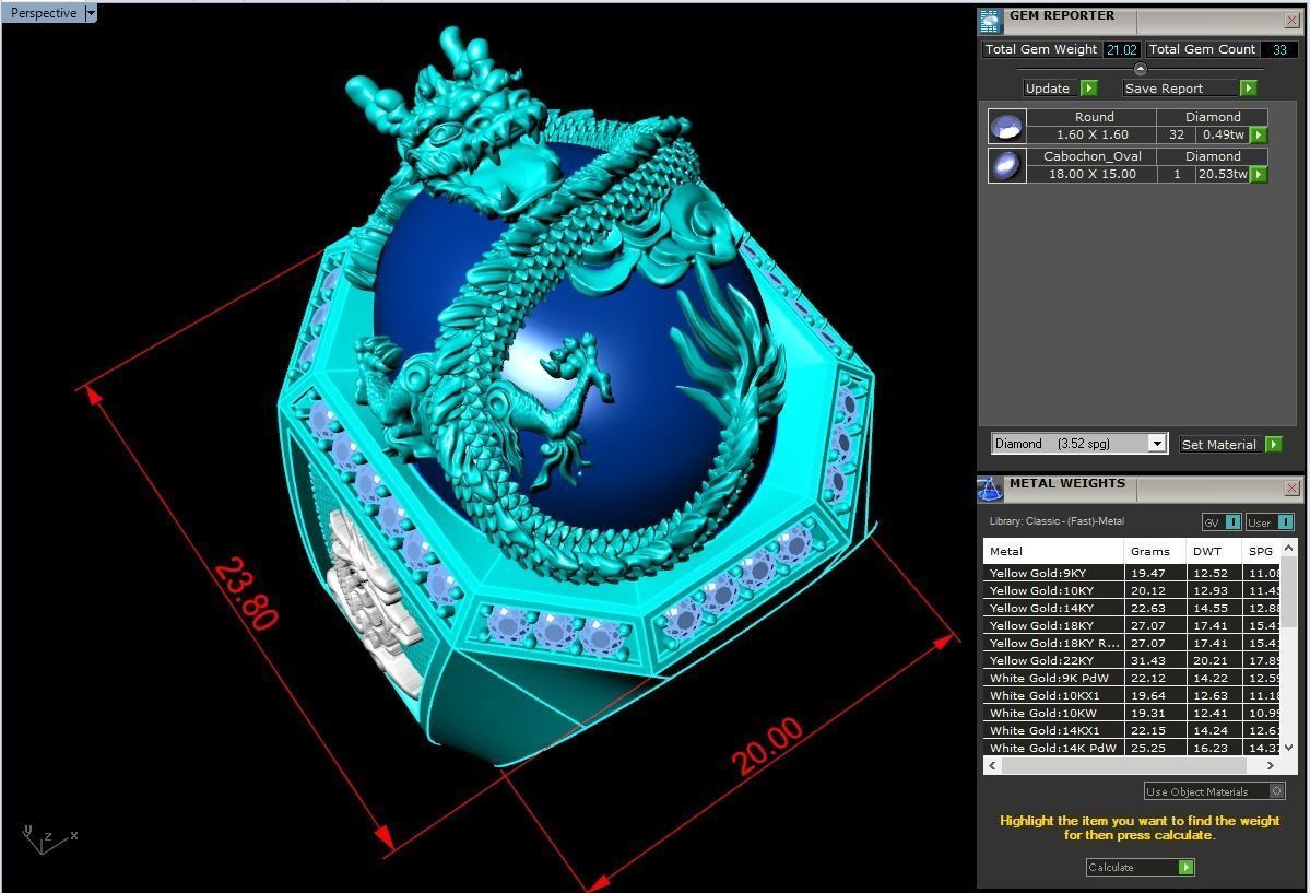 Dragon ring 3D print model_6