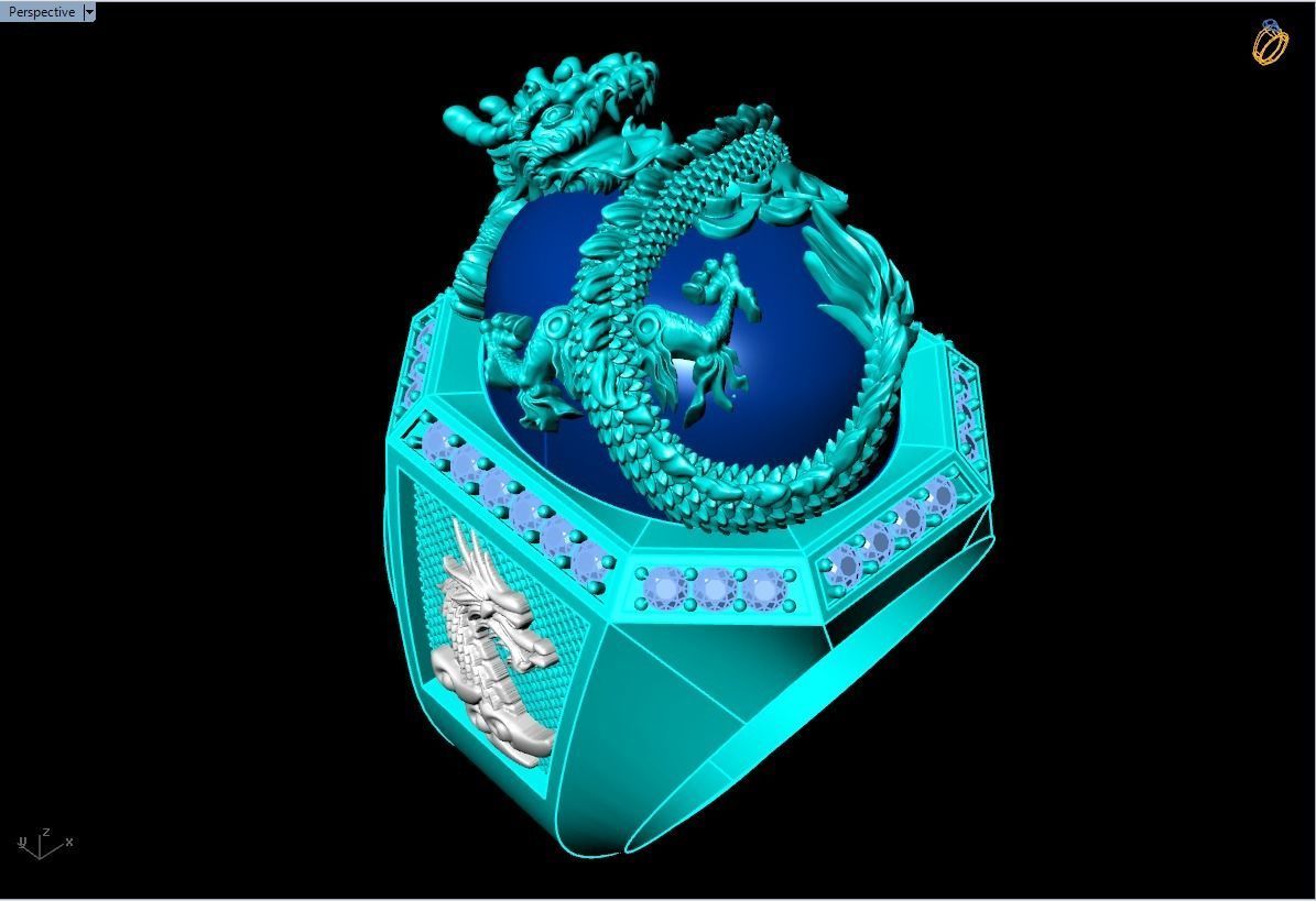 Dragon ring 3D print model_5