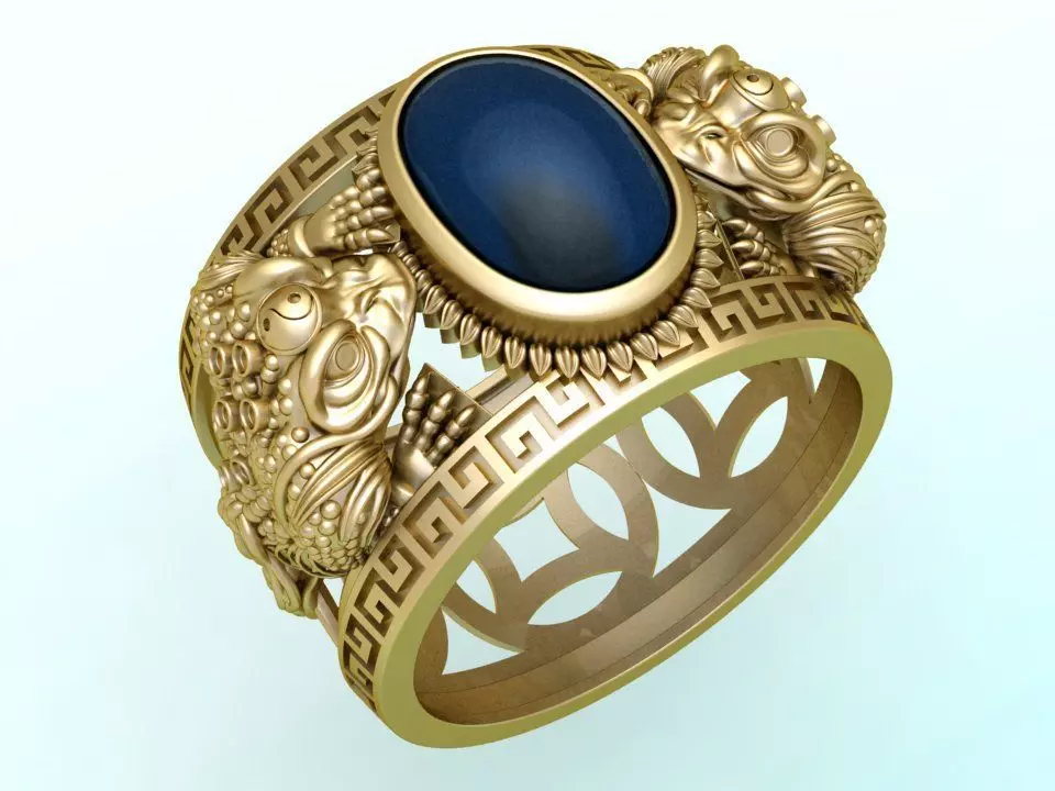 Toad ring - Jin Chan ring - Gemstone ring 3D print model_0