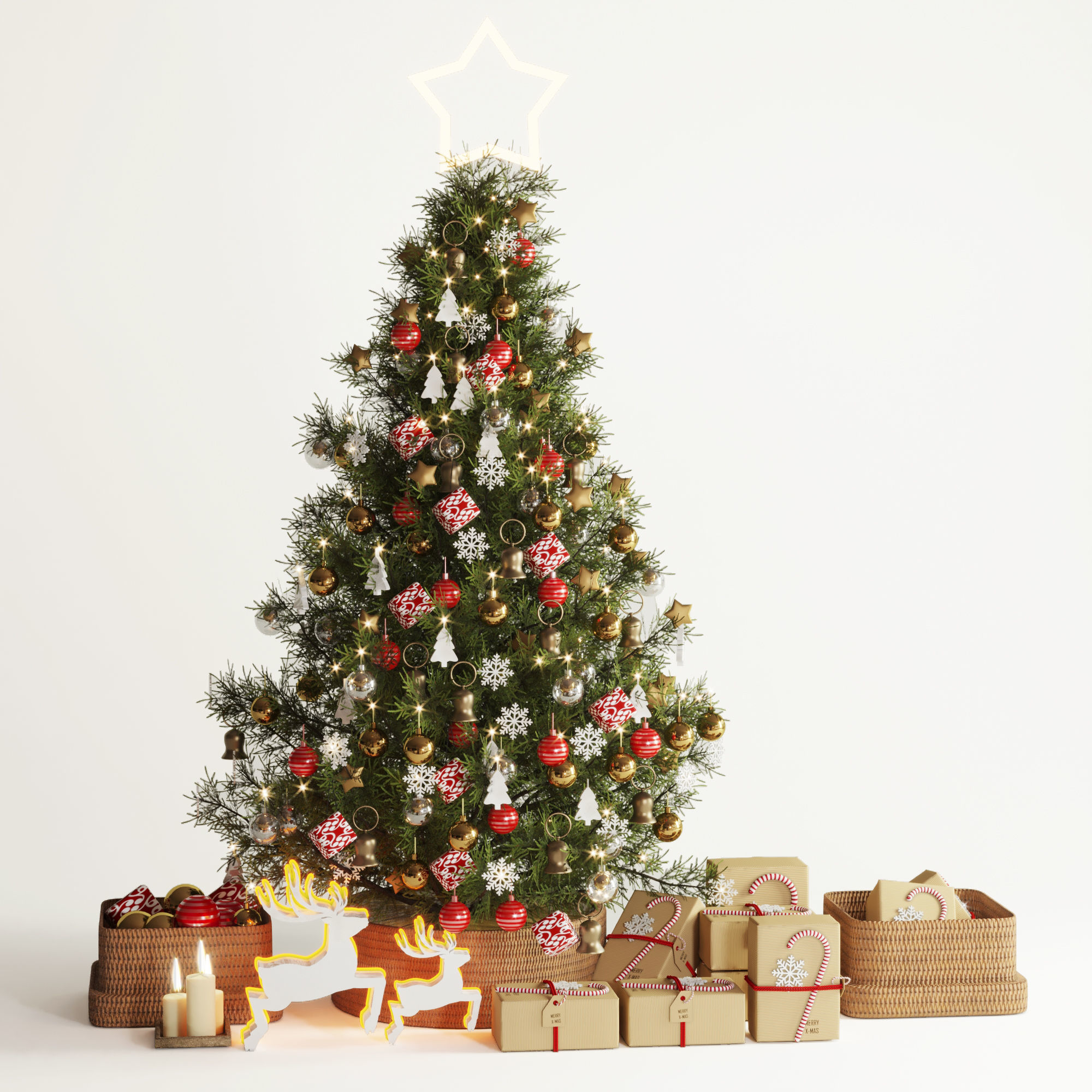 christmas decor set  3D model_2