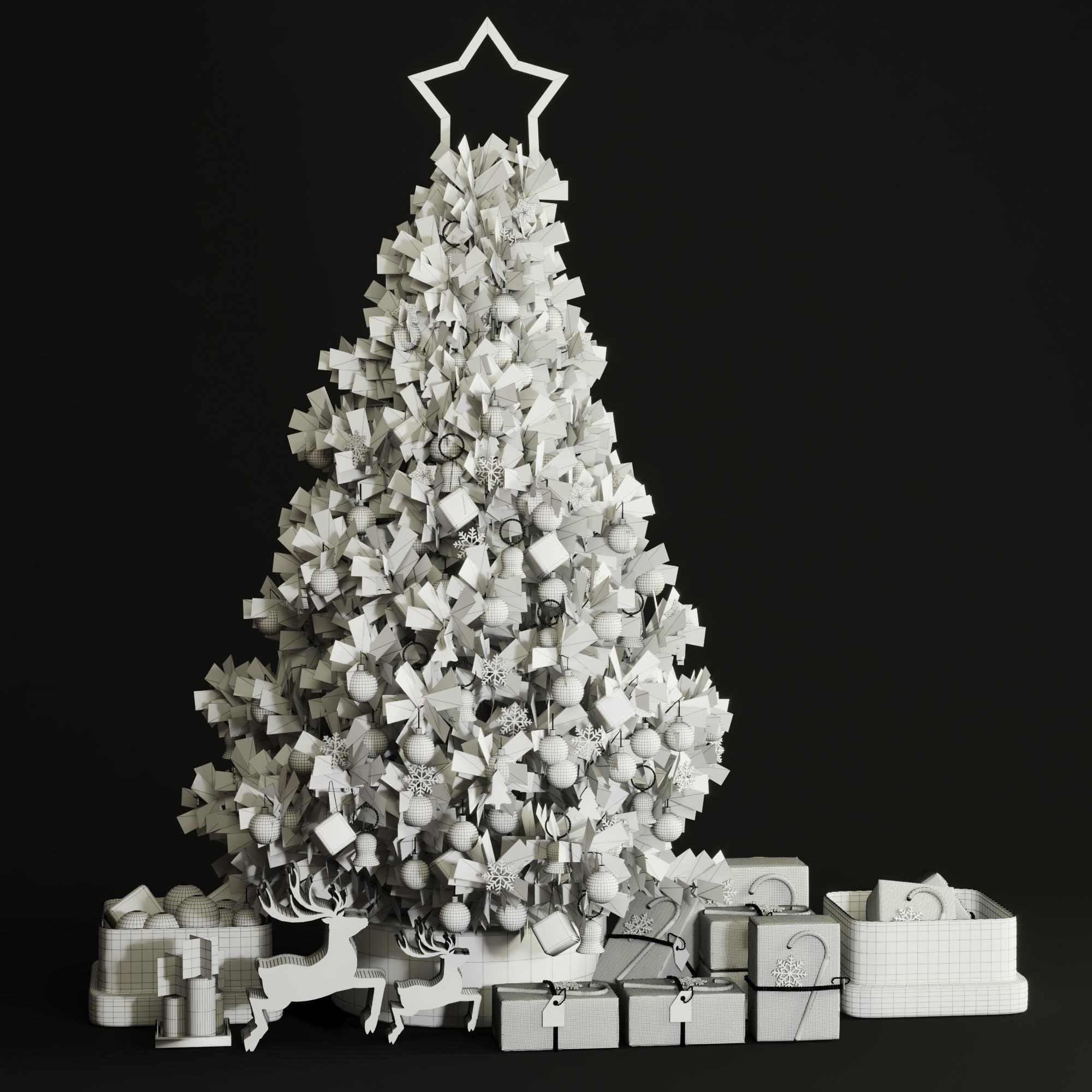 christmas decor set  3D model_3