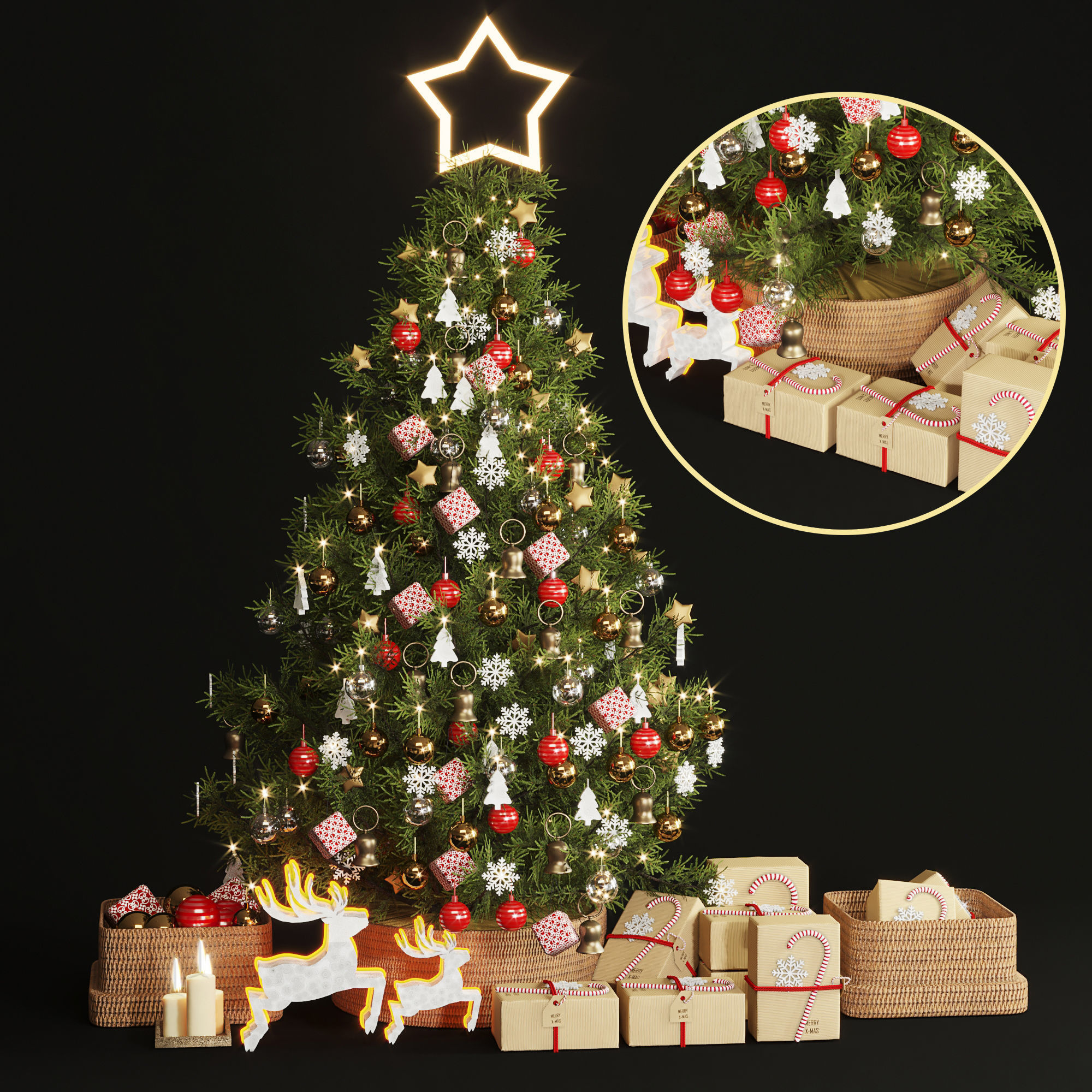 christmas decor set  3D model