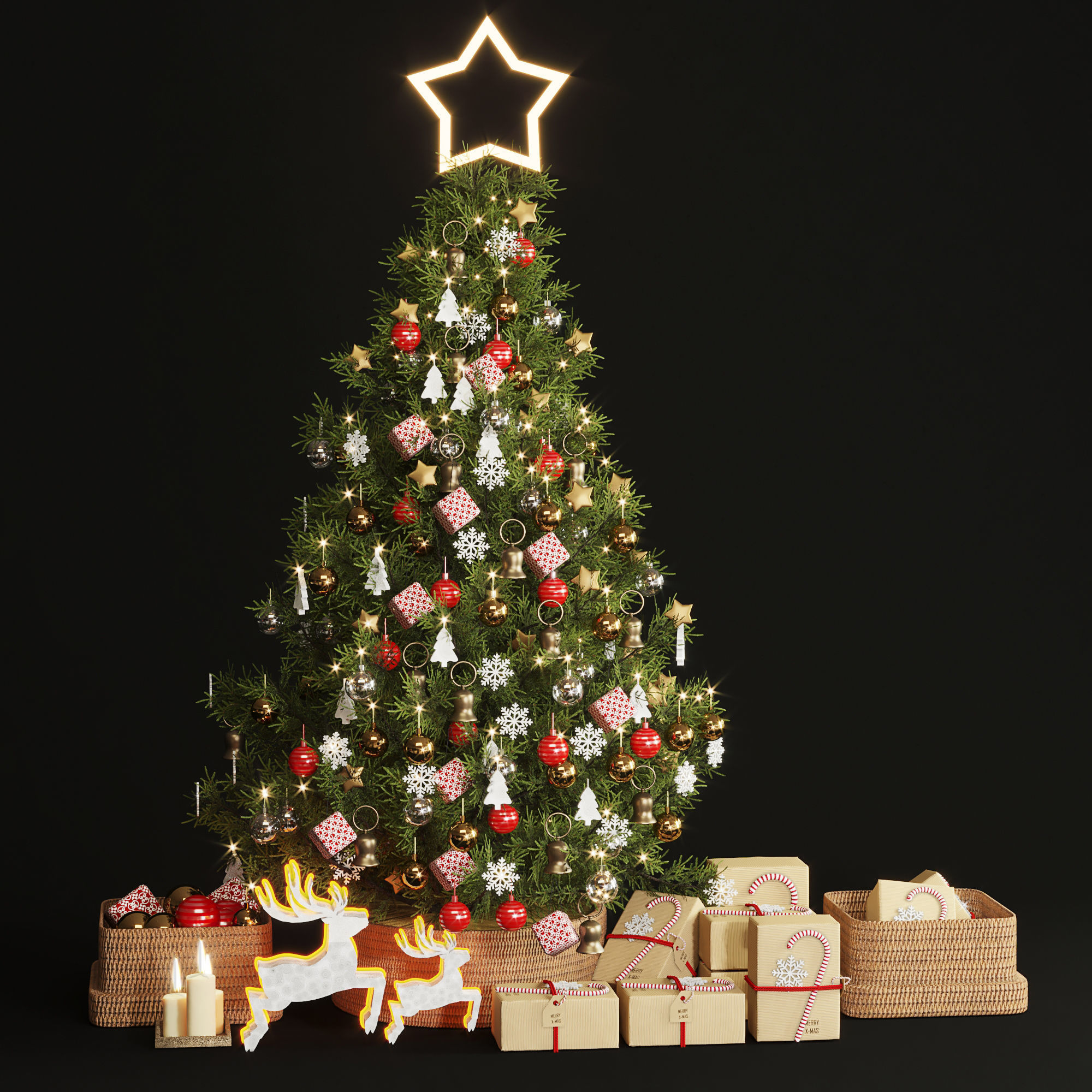 christmas decor set  3D model_1