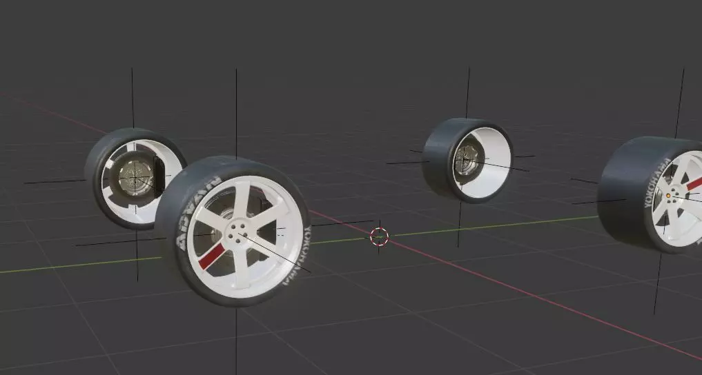 TE37 Rims with Advan Yokohama Tires Free 3D model