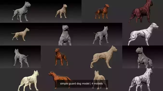 simple guard dog model 3D Model Collection