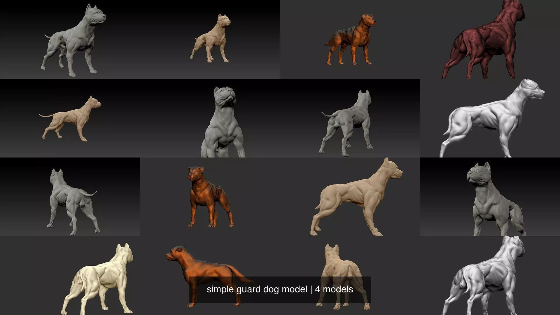 simple guard dog model 3D Model Collection_0