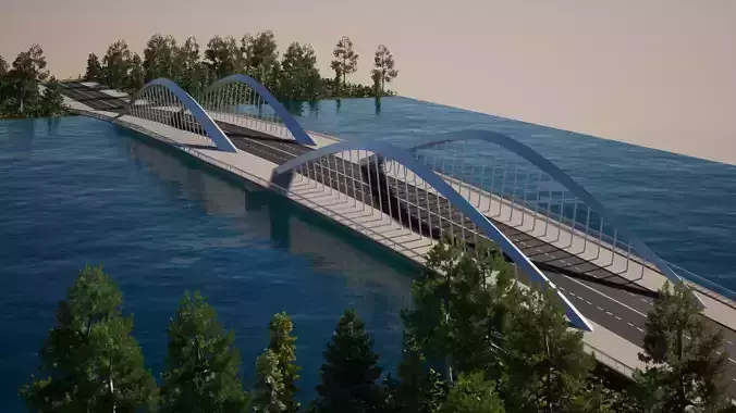 Suspension Bridge 3D model