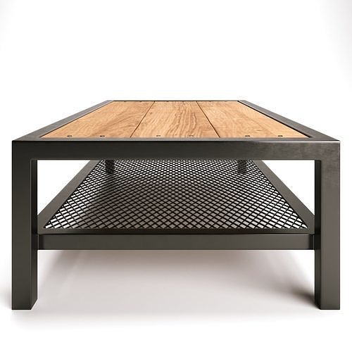 Modern industrial rustic coffee table Free 3D model