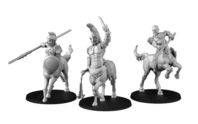 Centaurs three spartan warriors 3D print model
