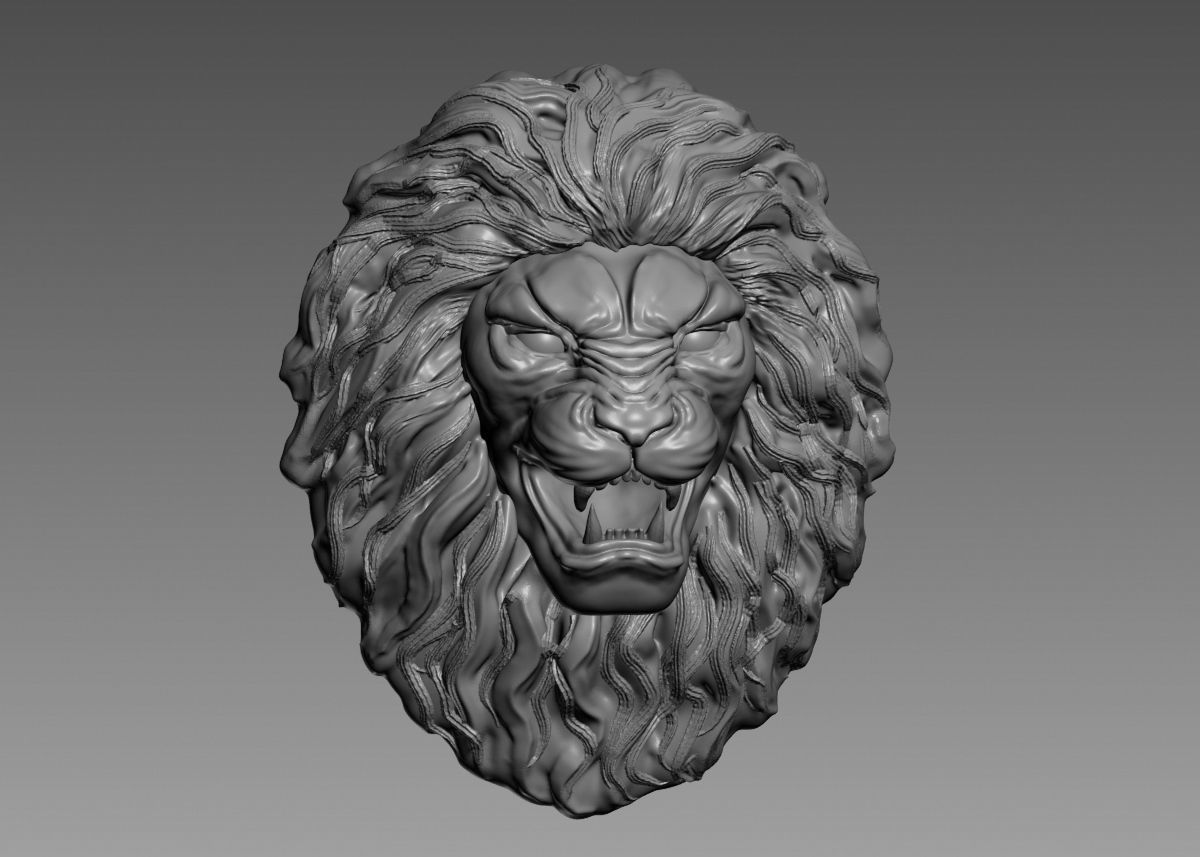 Lion Head Sculpture 3d print model 3D print model_51