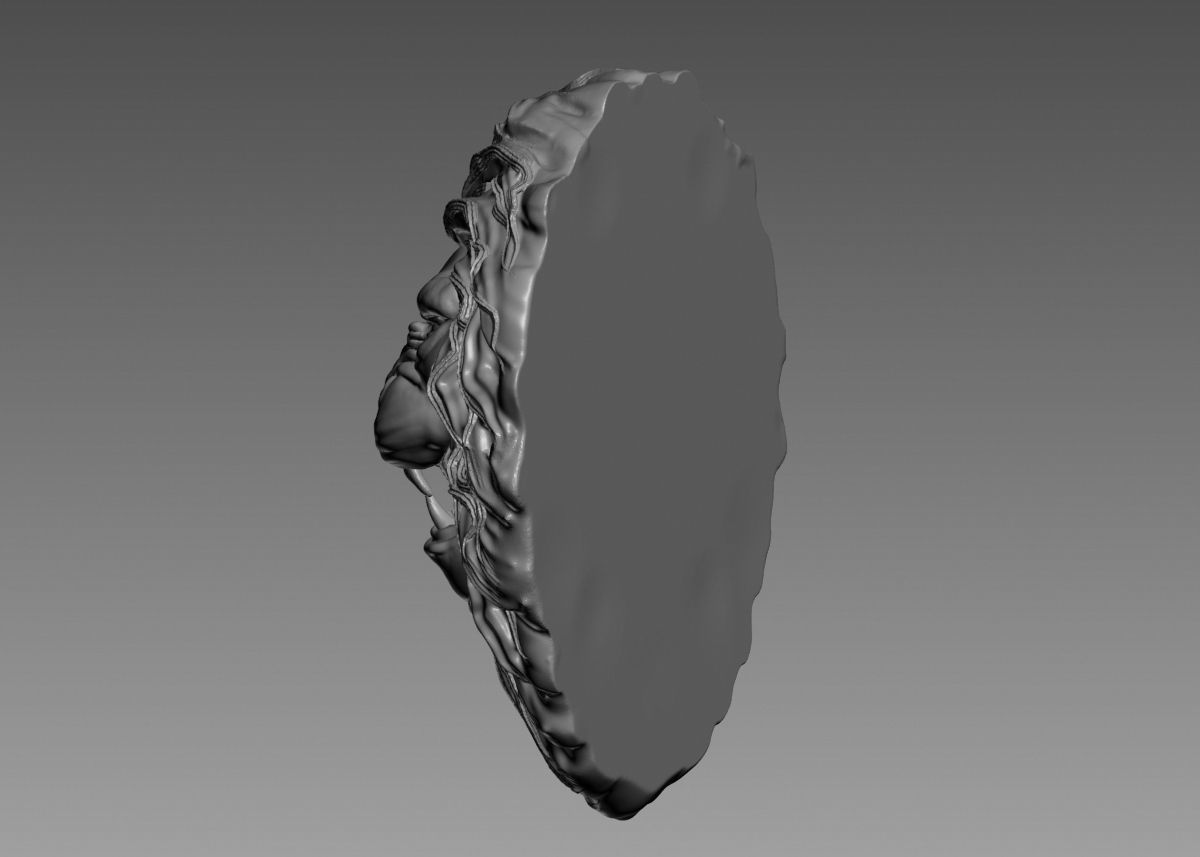 Lion Head Sculpture 3d print model 3D print model_37