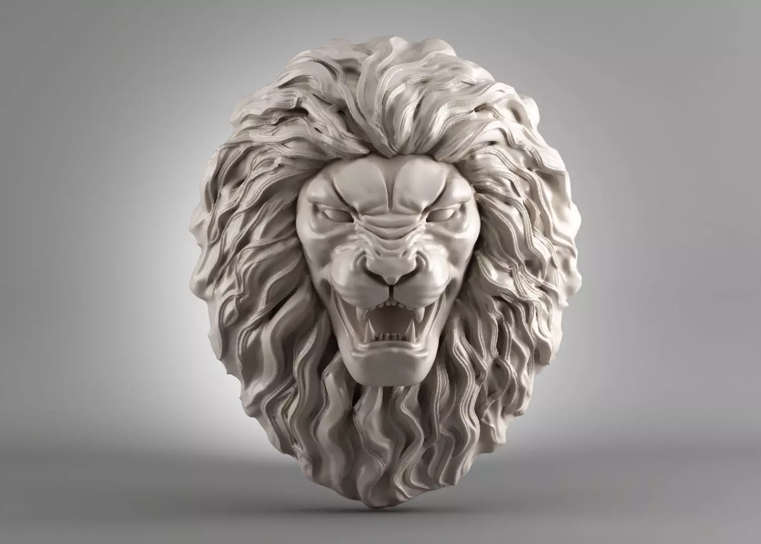 Lion Head Sculpture 3d print model 3D print model_0