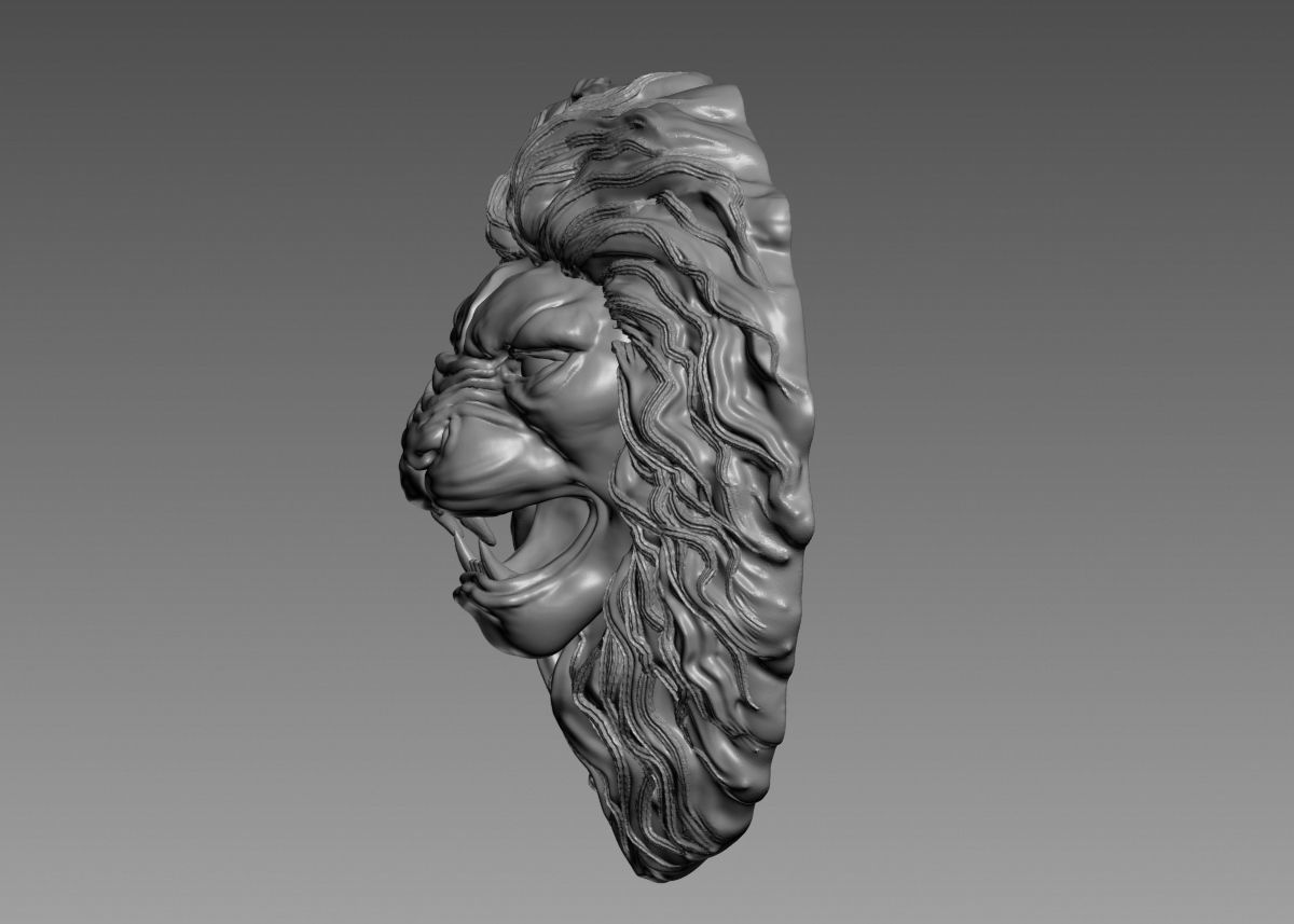 Lion Head Sculpture 3d print model 3D print model_42