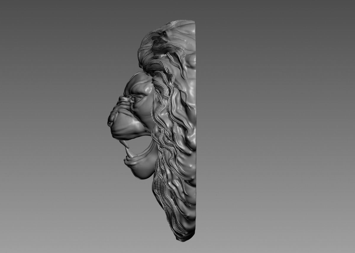 Lion Head Sculpture 3d print model 3D print model_40