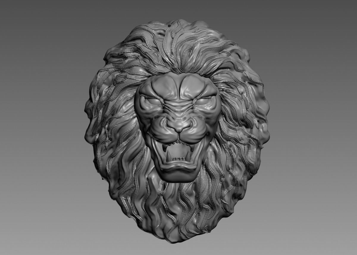 Lion Head Sculpture 3d print model 3D print model_50