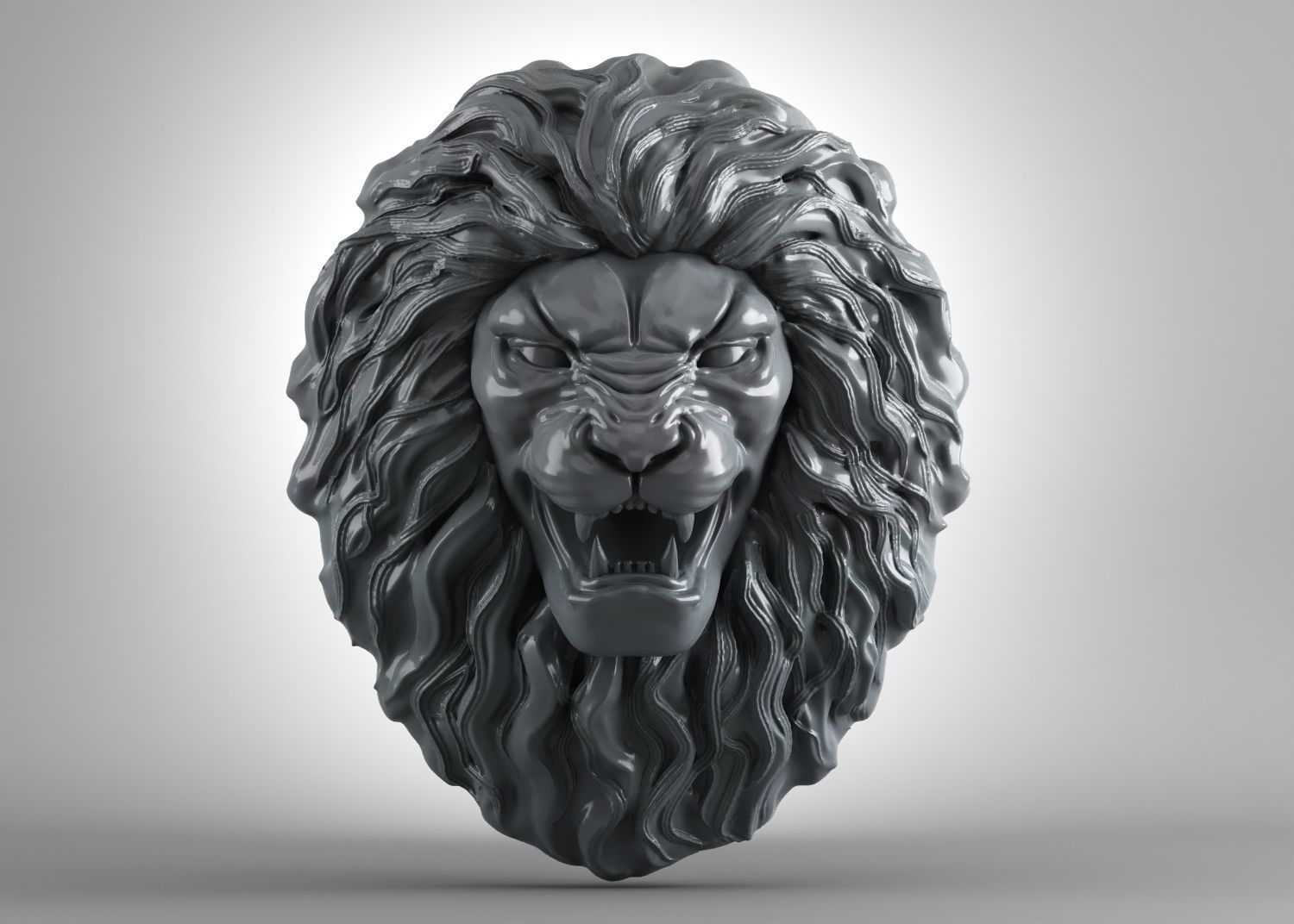 Lion Head Sculpture 3d print model 3D print model_1