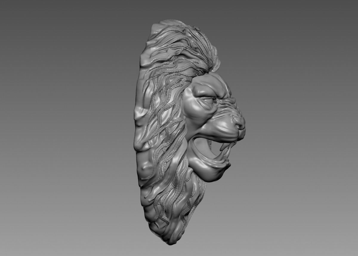 Lion Head Sculpture 3d print model 3D print model_18