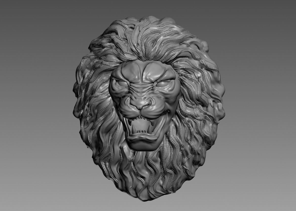 Lion Head Sculpture 3d print model 3D print model_49