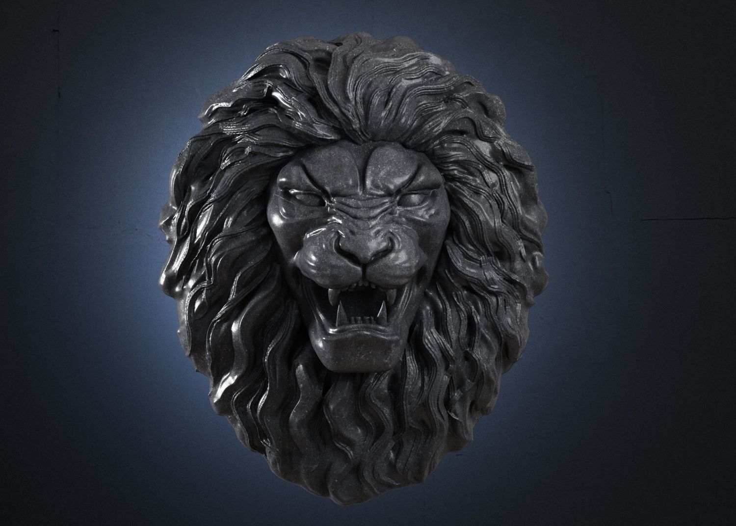 Lion Head Sculpture 3d print model 3D print model_2
