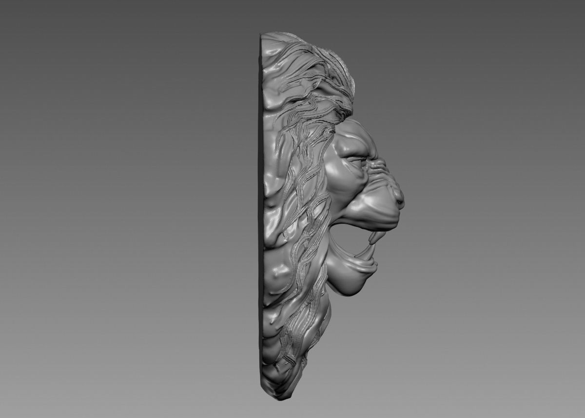 Lion Head Sculpture 3d print model 3D print model_20