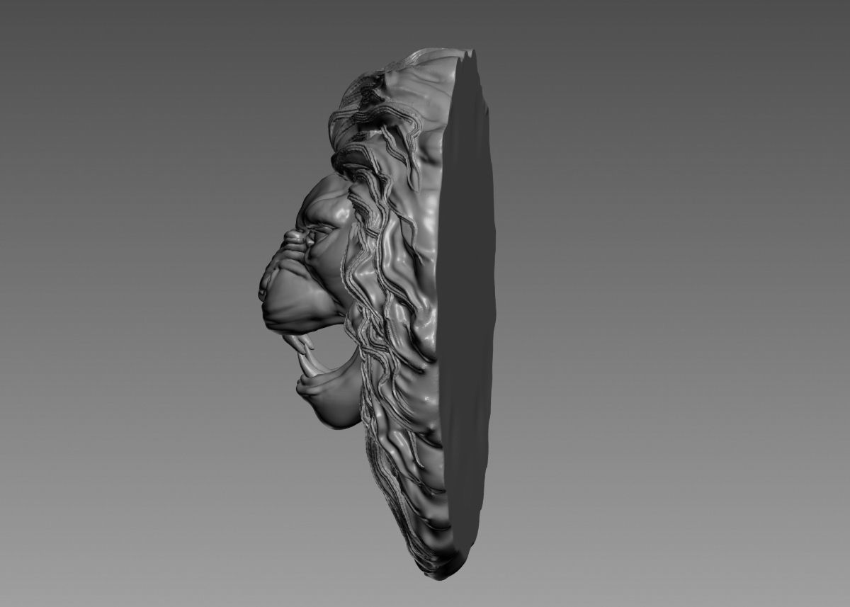 Lion Head Sculpture 3d print model 3D print model_39