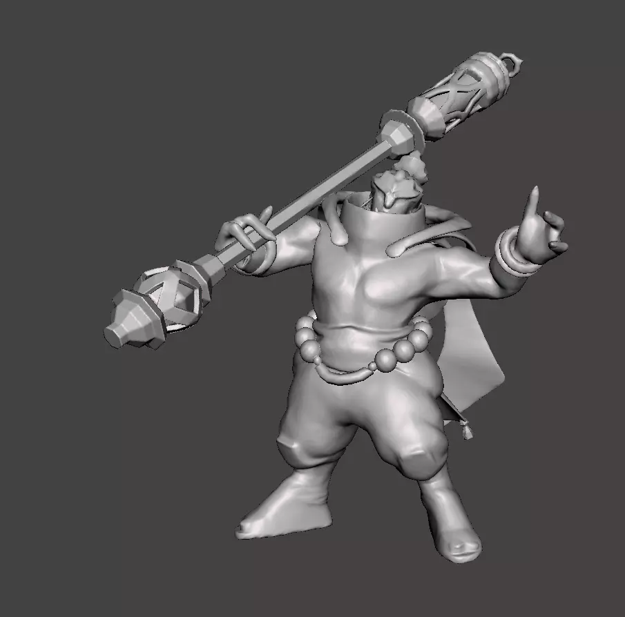 God Staff Jax 3D Model 3D print model_0