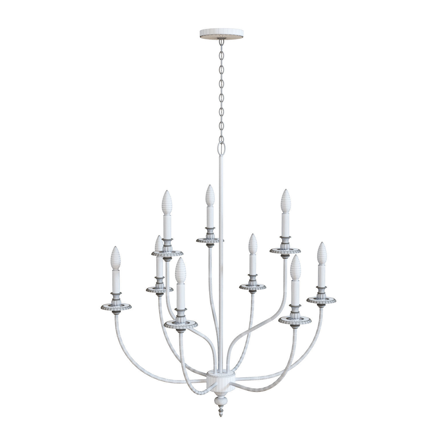 Hart Nine Light Chandelier 3D model_5