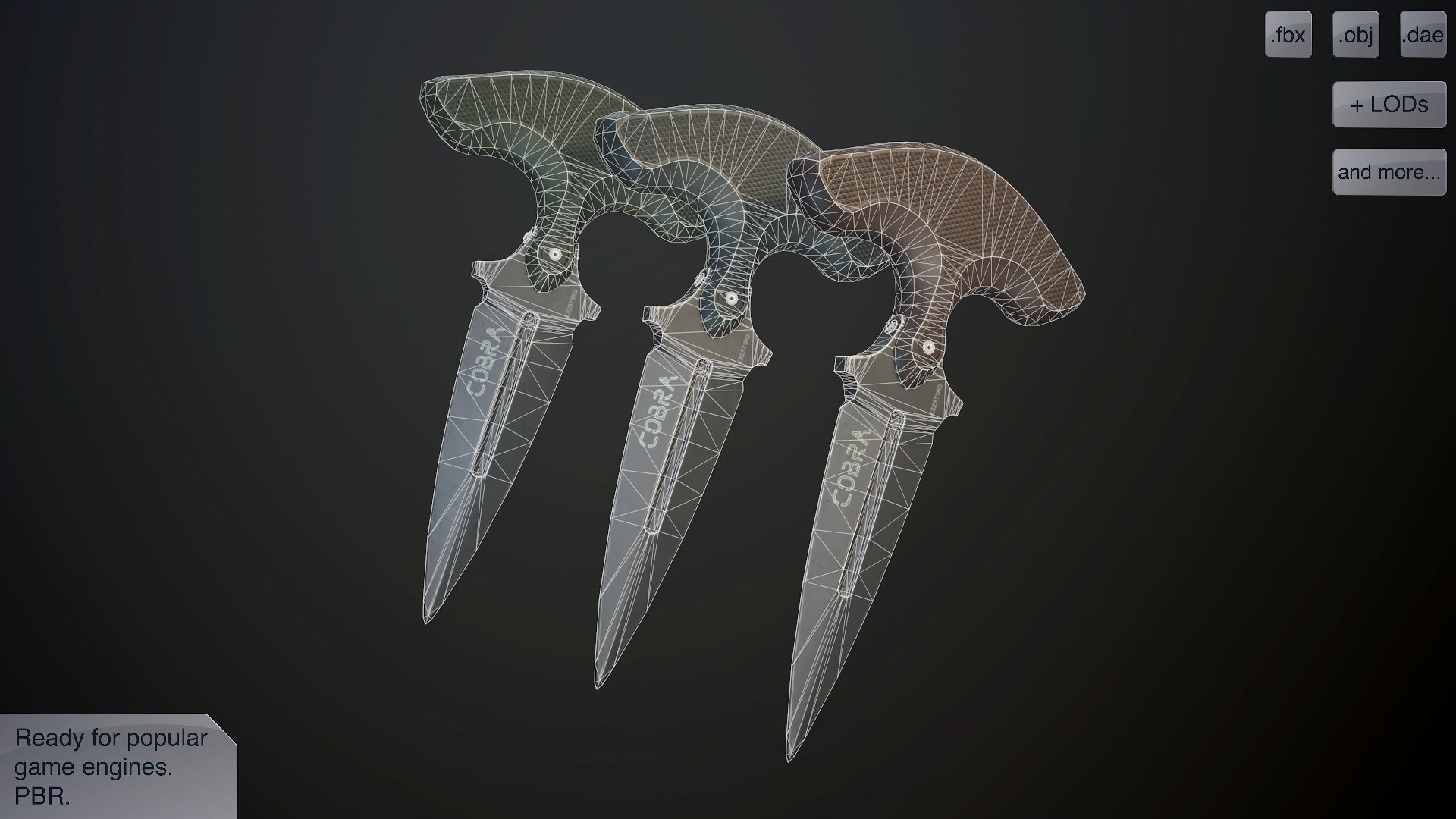 Push daggers cobra vol pack Low-poly 3D model_1