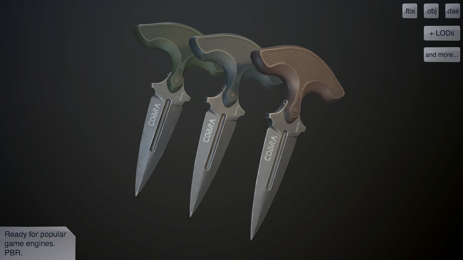 Push daggers cobra vol pack Low-poly 3D model_0