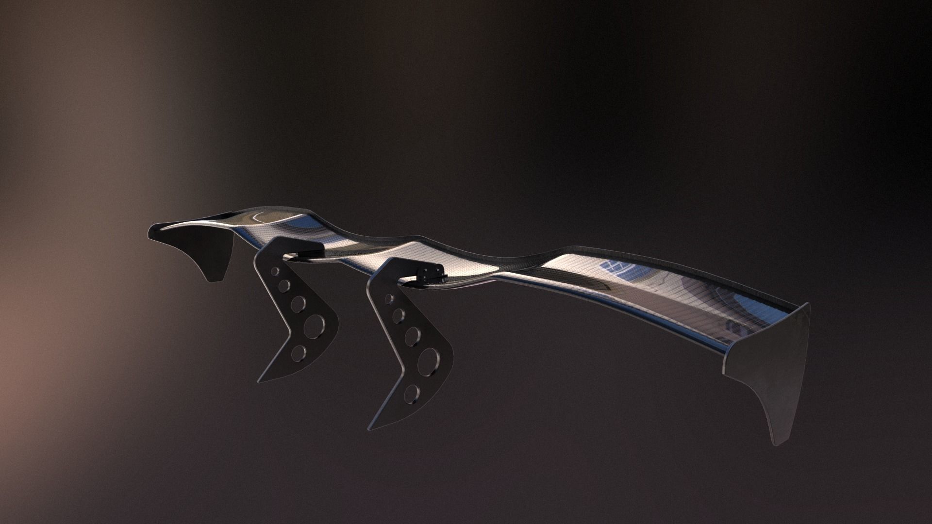 More than 20 semi procedural car wings spoilers Low-poly 3D model_15