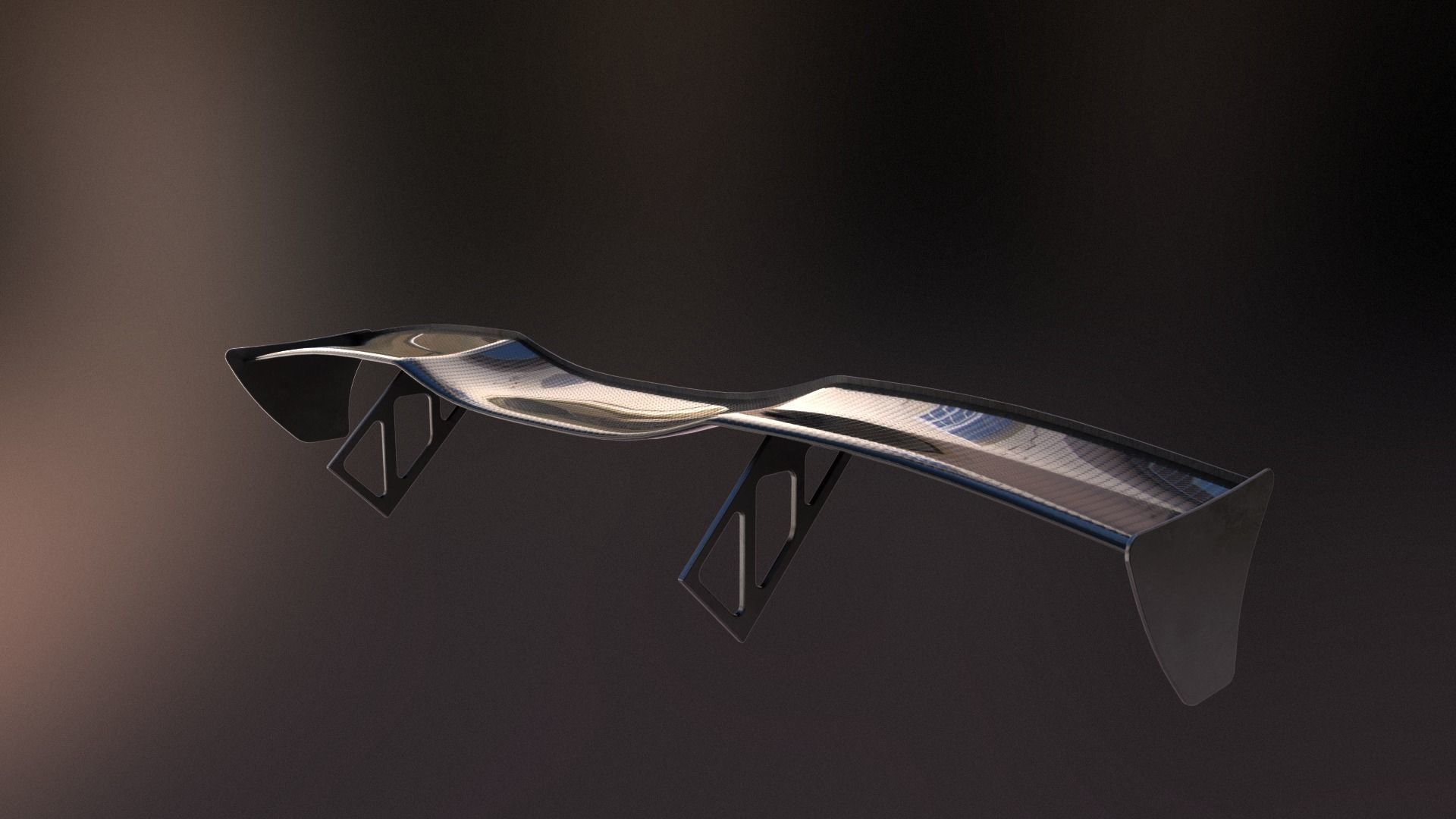 More than 20 semi procedural car wings spoilers Low-poly 3D model_14