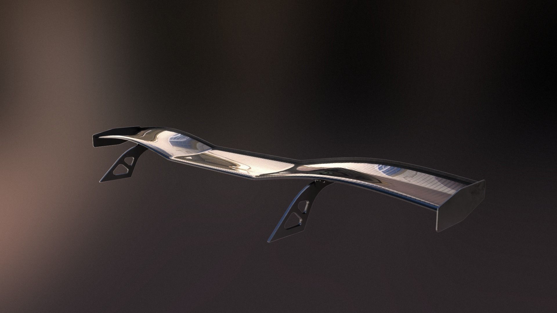 More than 20 semi procedural car wings spoilers Low-poly 3D model_16