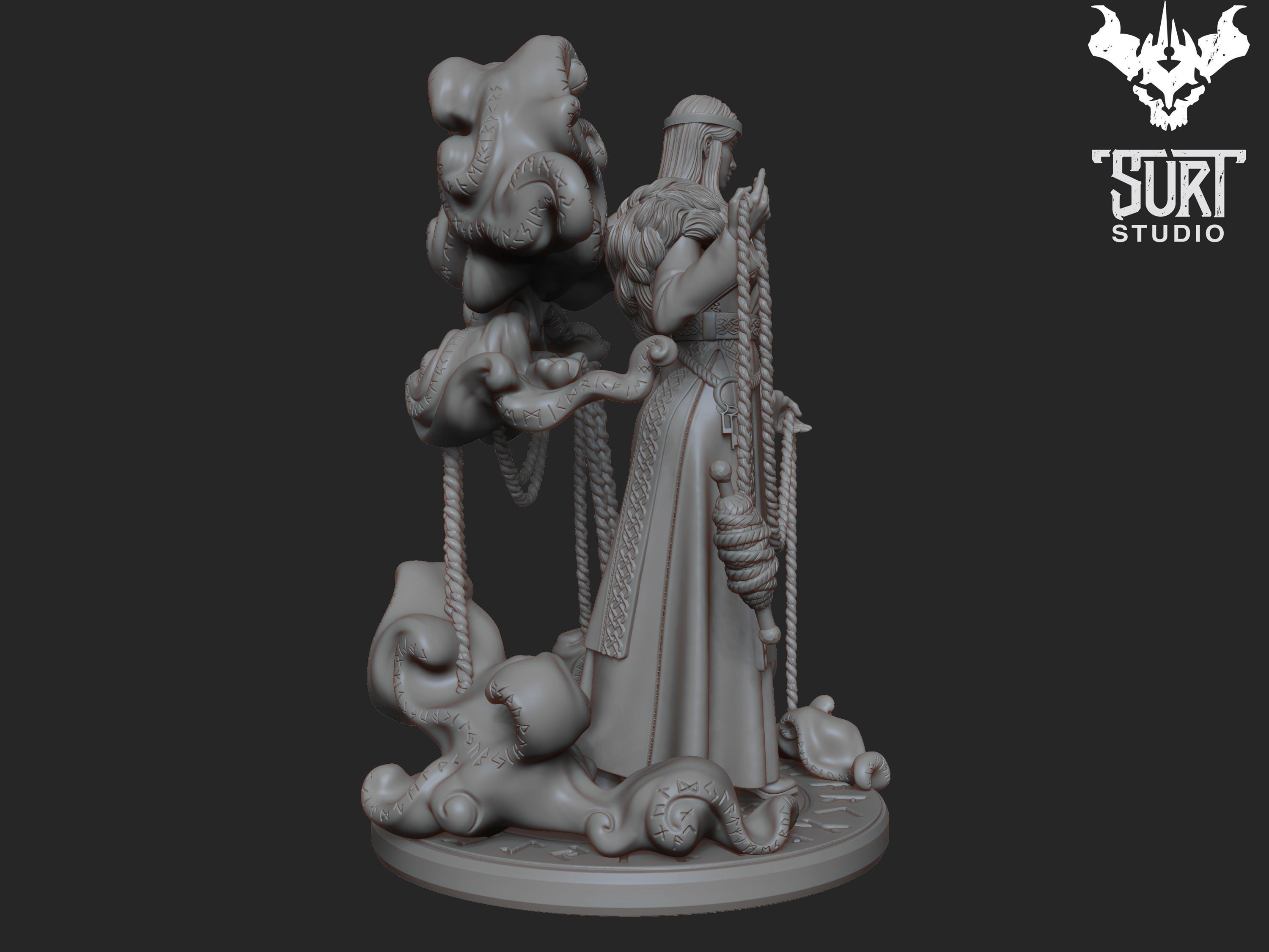 Frigg goddess of underworld 3D print model_3