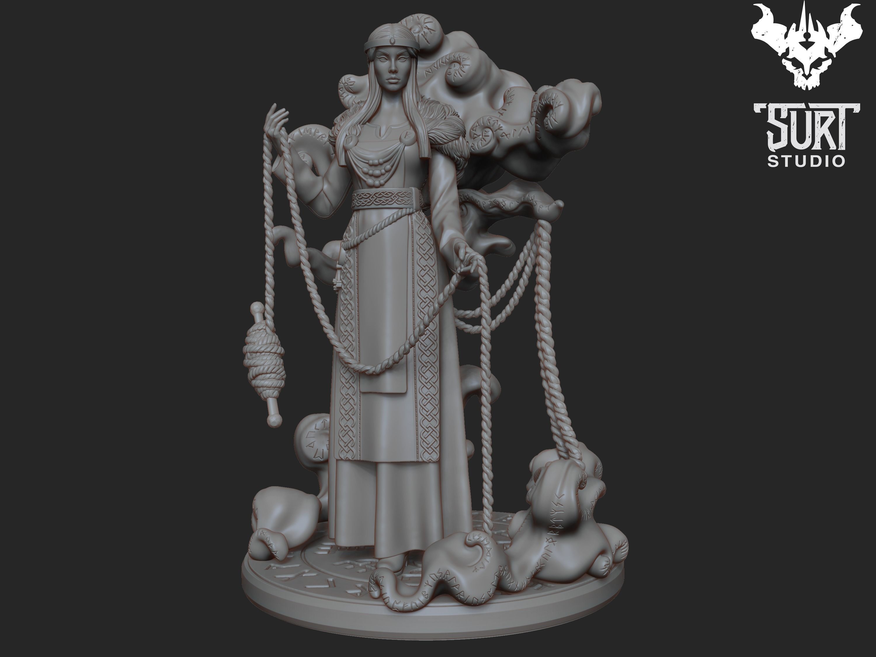 Frigg goddess of underworld 3D print model_1