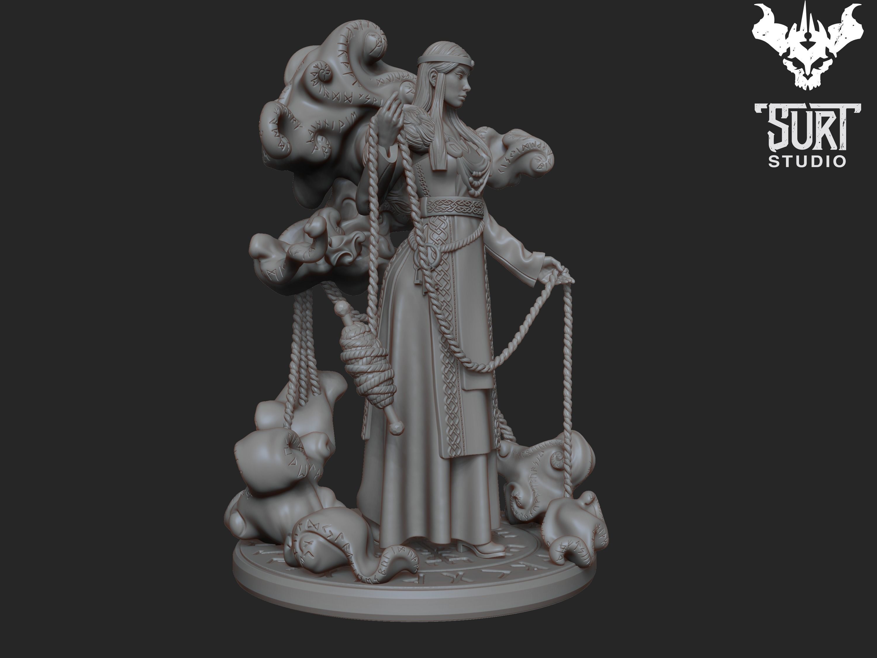 Frigg goddess of underworld 3D print model_4