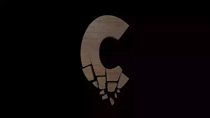 FONT-075 Letter C Low-poly 3D model