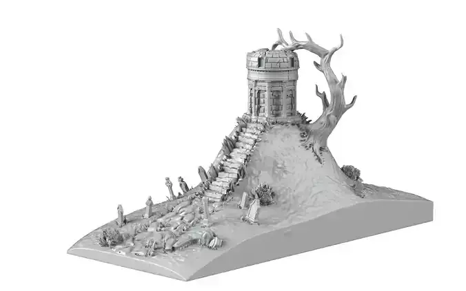 Cemetery bookend 3D print model