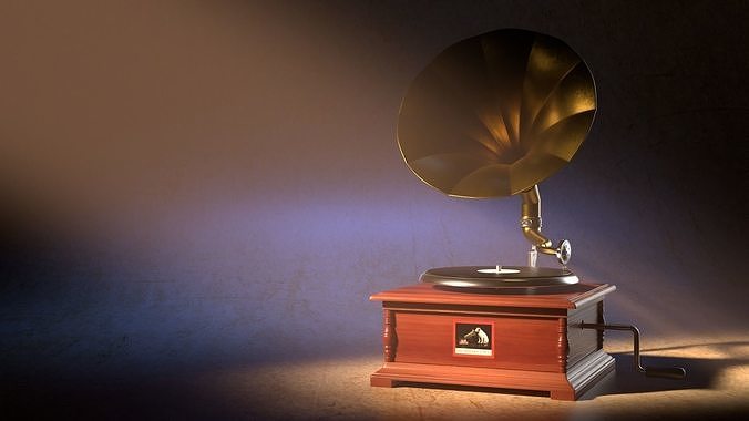 Vintage Gramophone from His masters voice 3D model