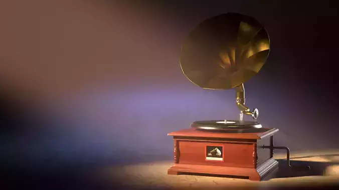 Vintage Gramophone from His masters voice 3D model