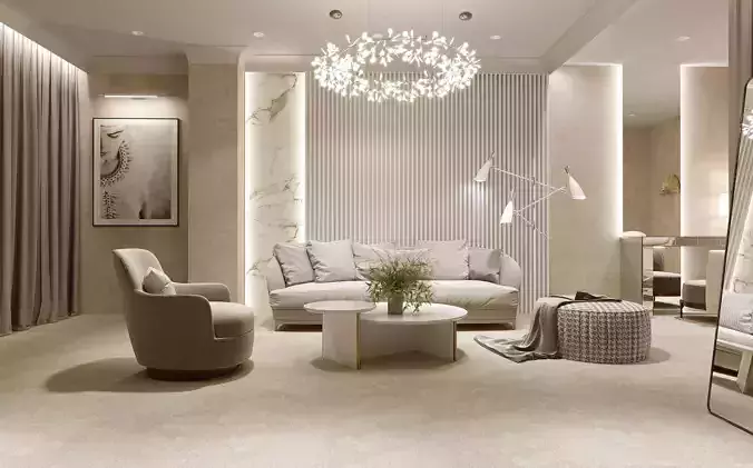 Salon 3d scene 3D model
