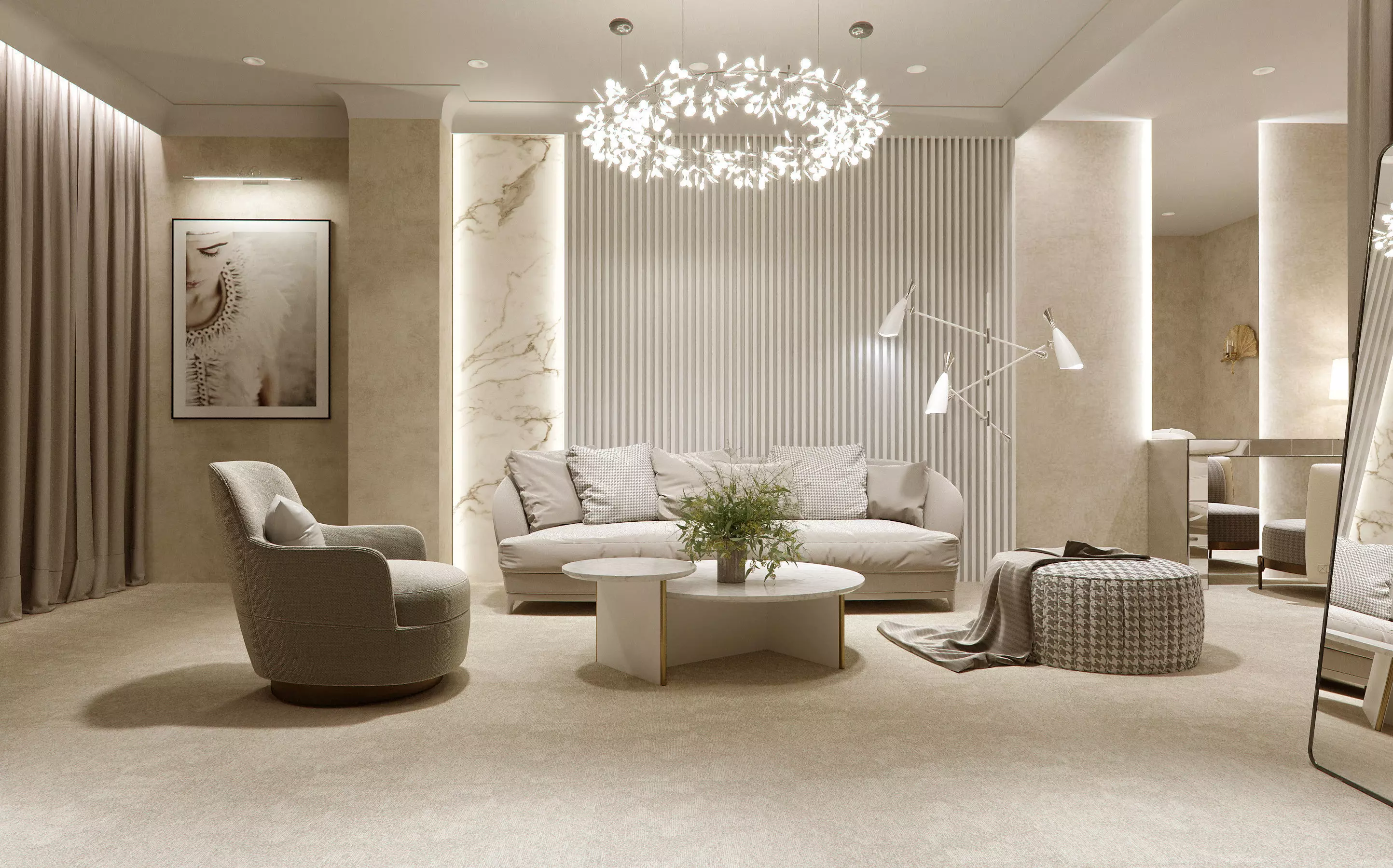 Salon 3d scene 3D model_0