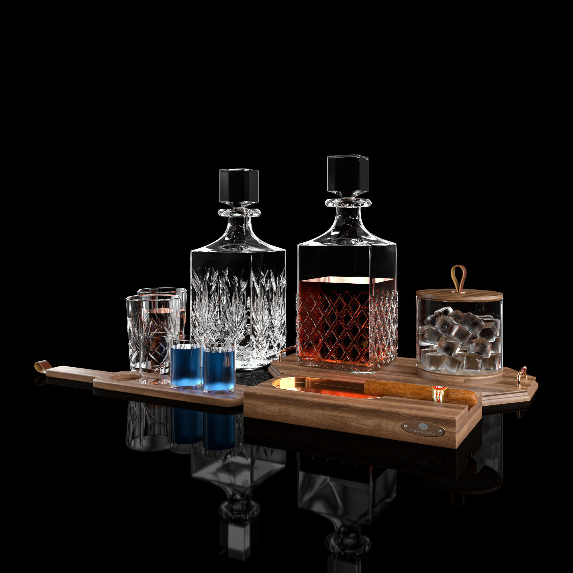 Whiskey Set 02 3D model_1