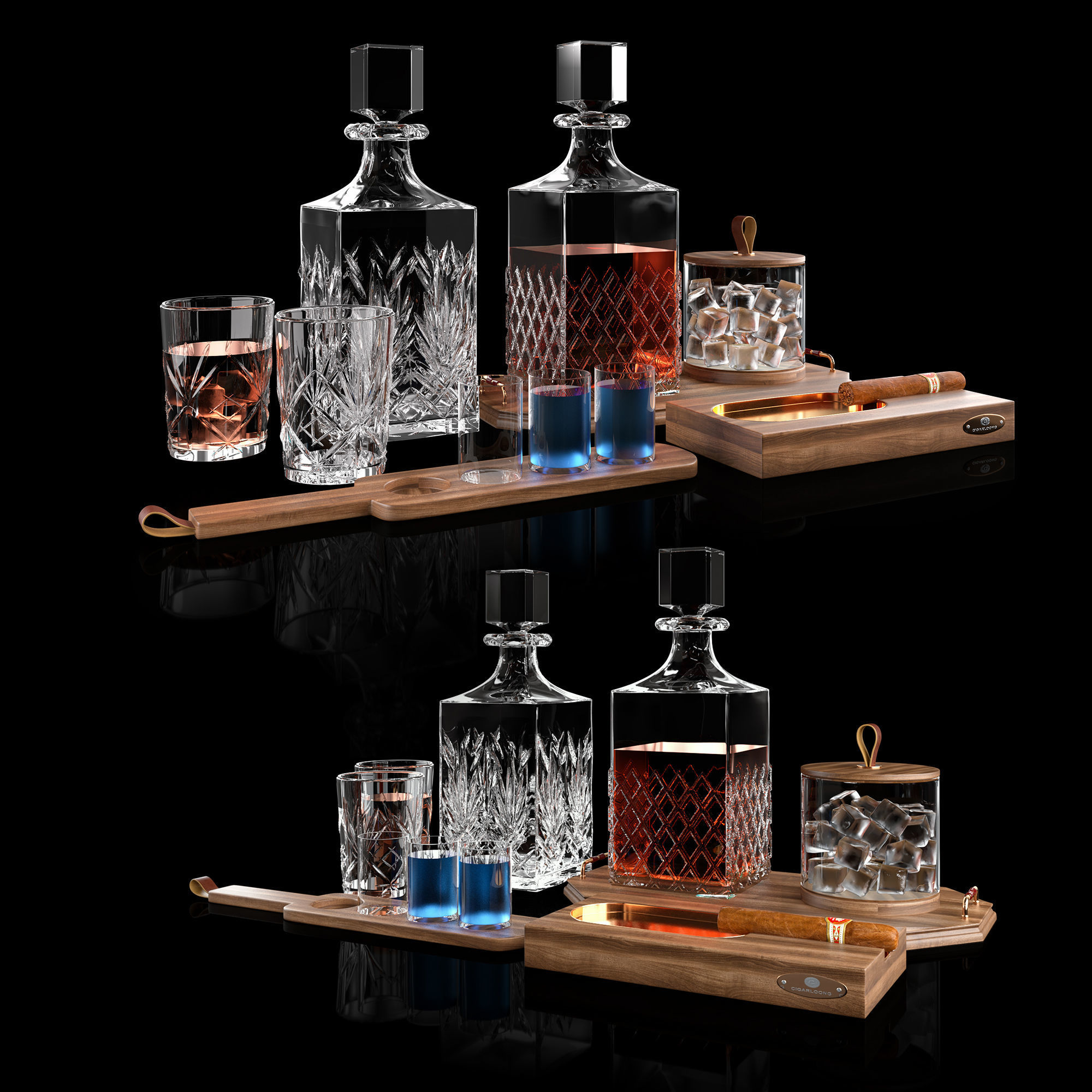 Whiskey Set 02 3D model_2