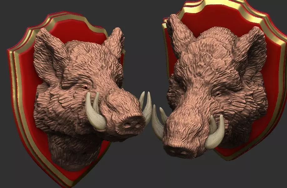wildpig head 3D print model