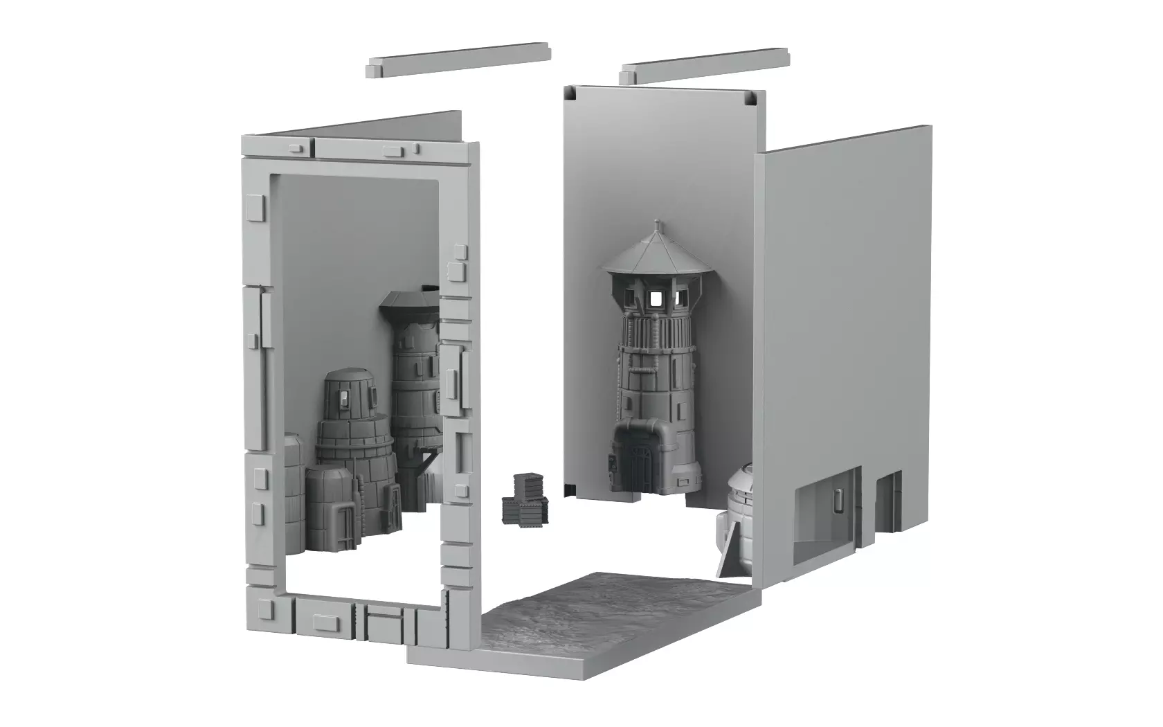 Sci-Fi bookend 3D print model_0