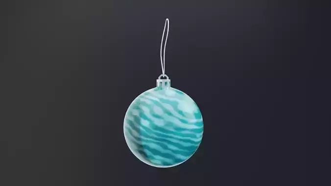 Turquoise waves Christmas Ball