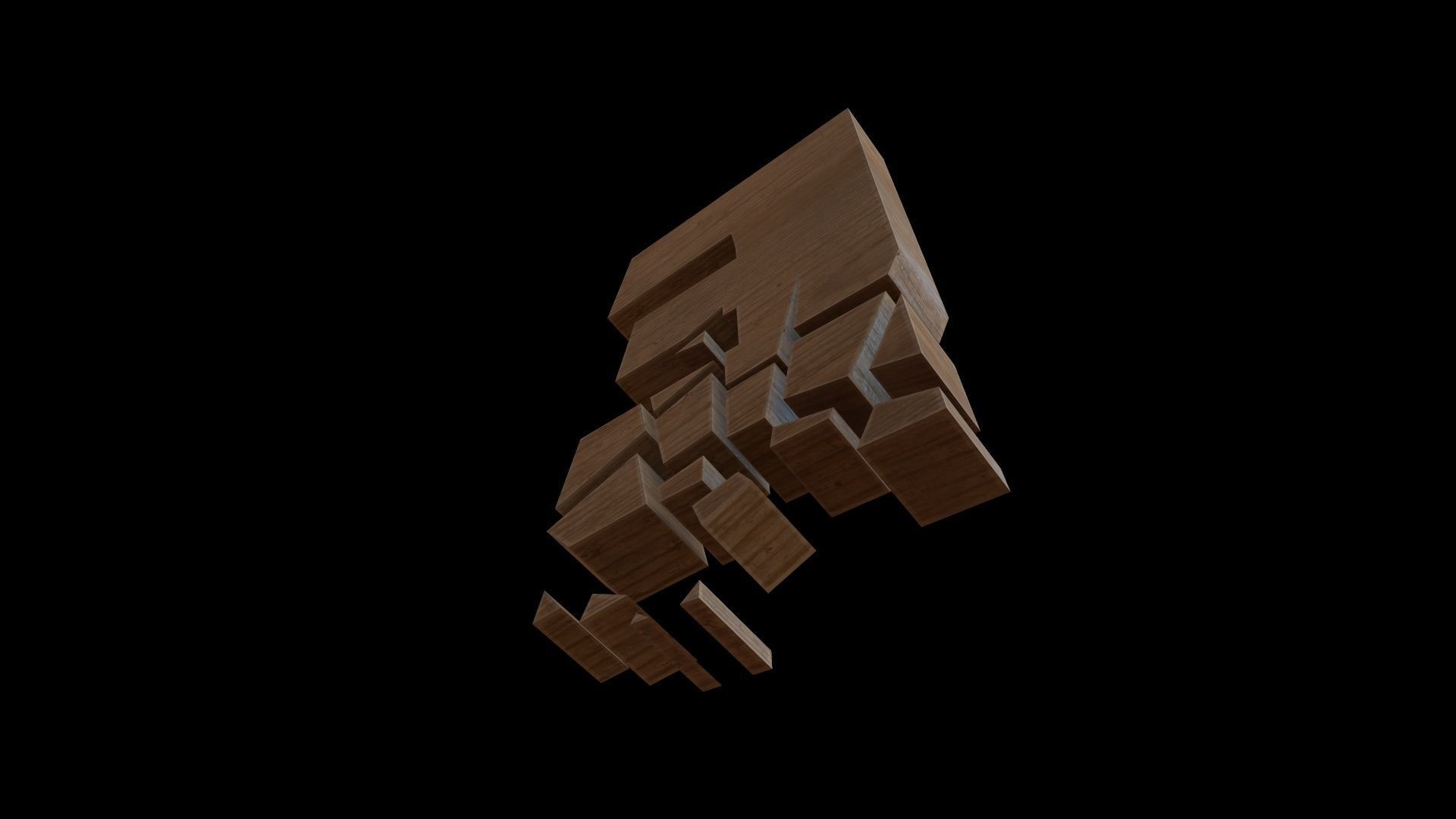 FONT-077 Letter E Low-poly 3D model_5